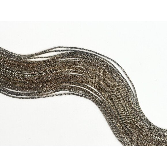 Slinky Multi Strand Silver Toned Chunky Lobster Claw Vintage Bracelet - Picture 8 of 10